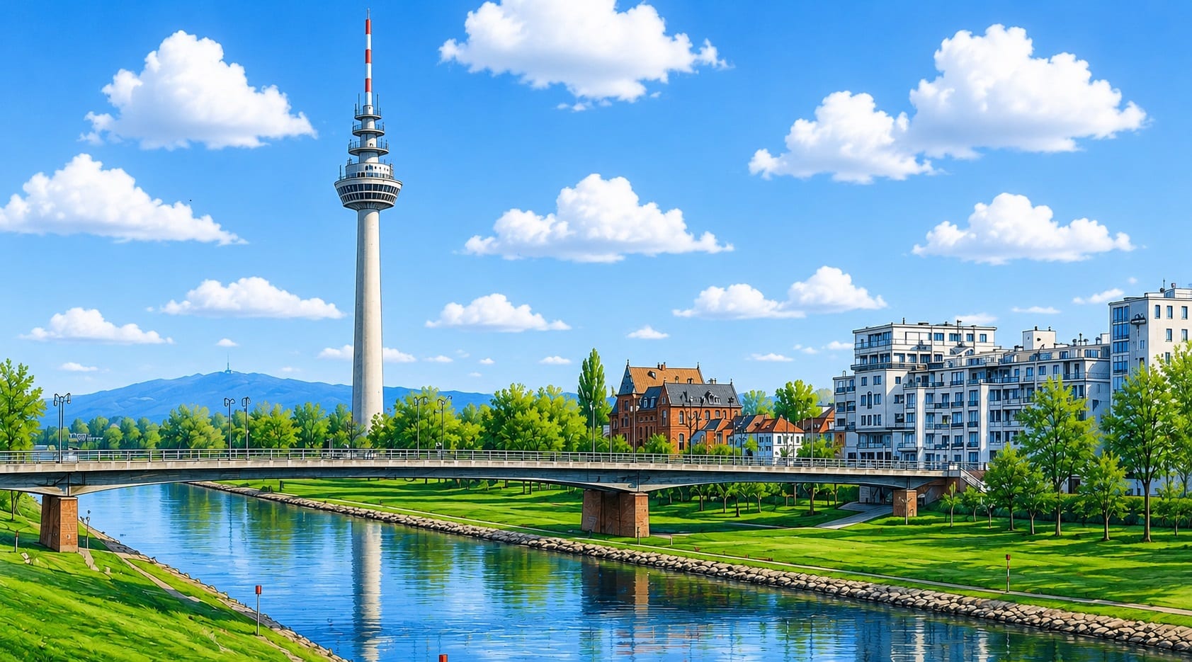Fernsehturm am Neckar in Mannheim