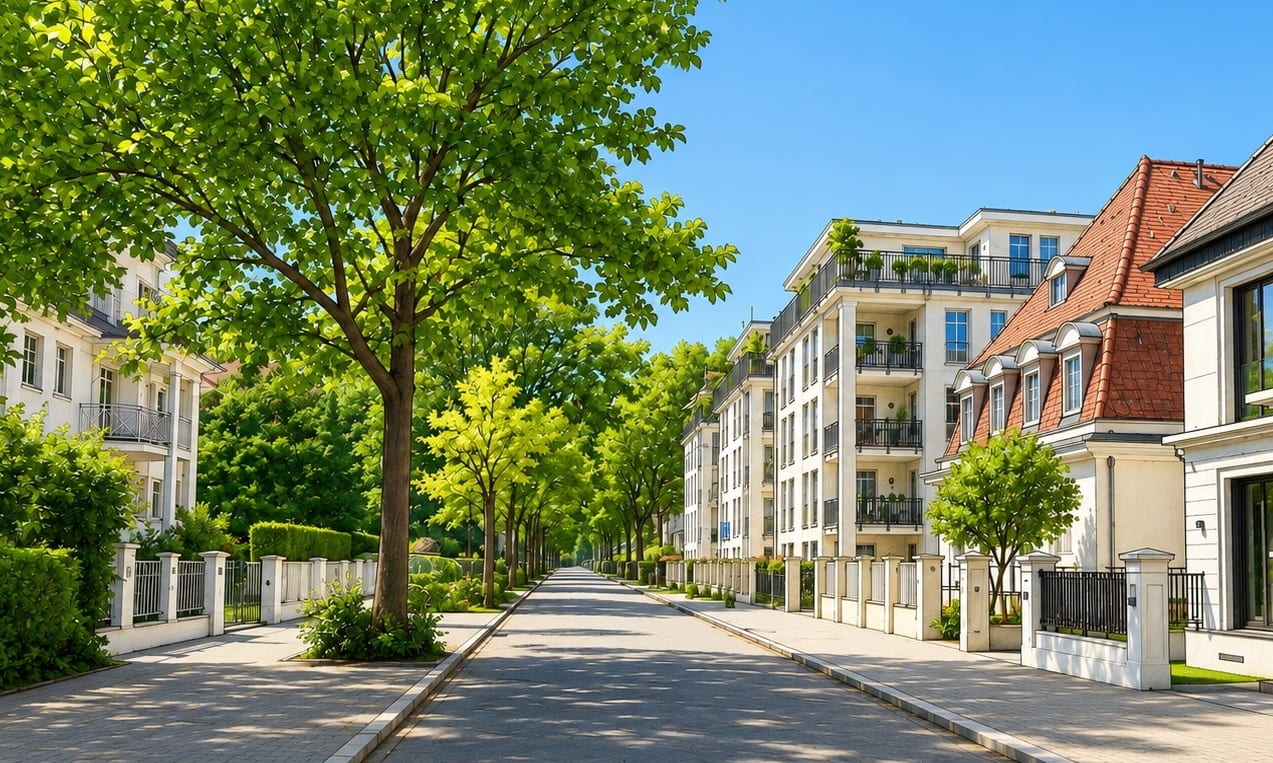 Wohnstraße in Mannheim – ruhige, begrünte Lage